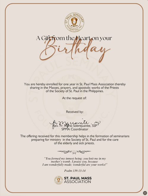 SPMA1 E-Mass Card for Birthday