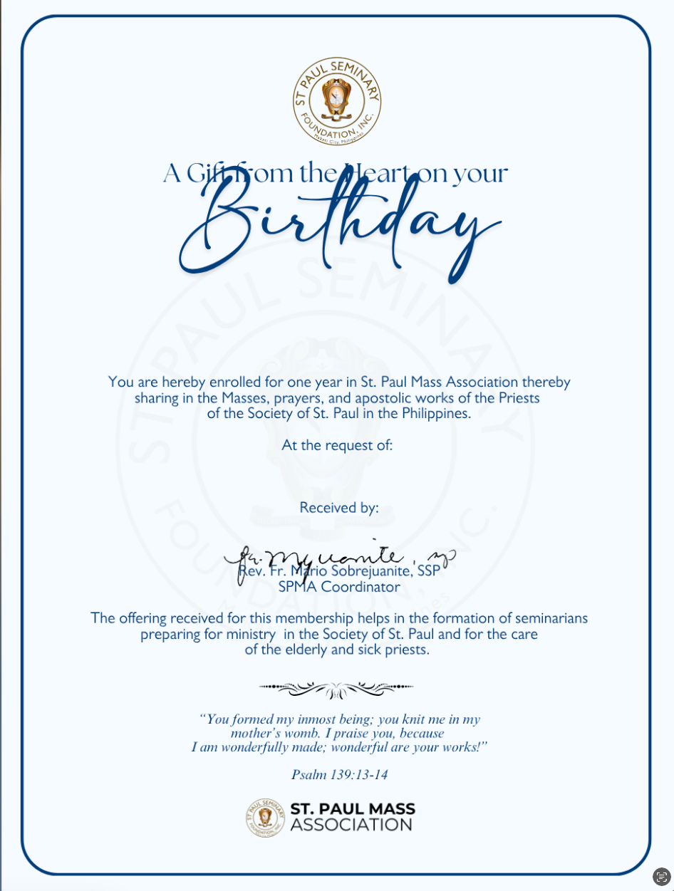 SPMA2 E-Mass Card for Birthday