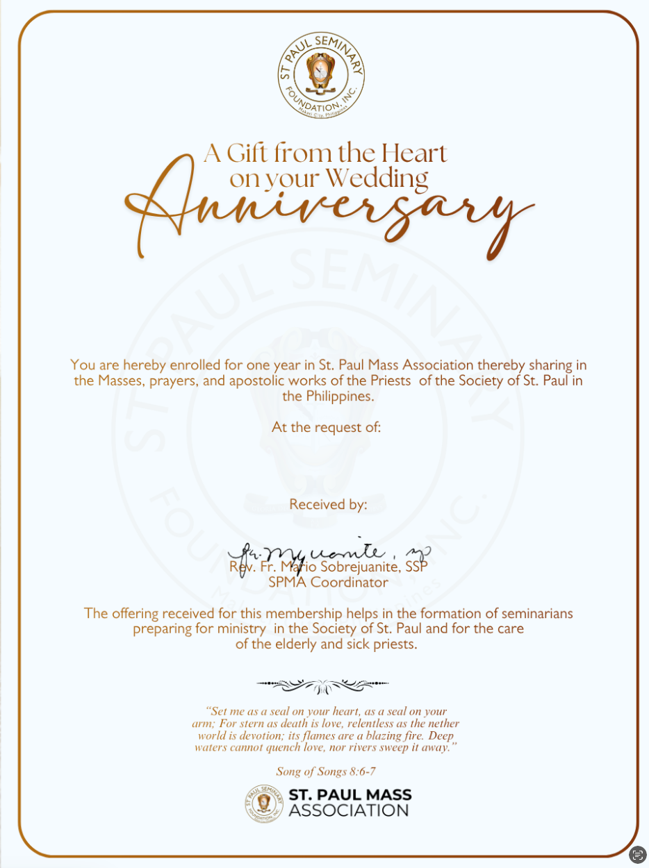 SPMA2 E-Mass Card for Wedding Anniversary